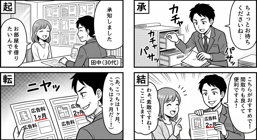 報酬などの条件によってオーナー様に優先順位をつける、一般的な不動産会社の営業マン