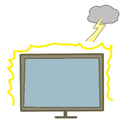 雷でテレビが壊れてしまう